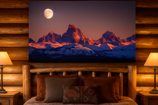 24" x 36" HD Metal Art Print - Grand Teton Moonrise